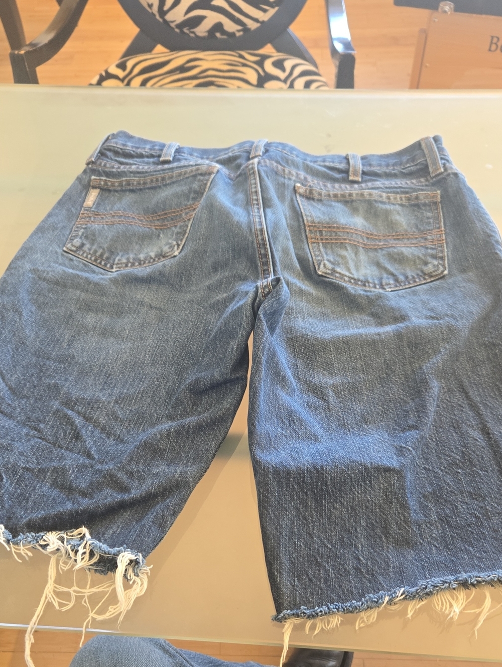 Cinch Men's Distressed Blue Denim Cutoff Shorts